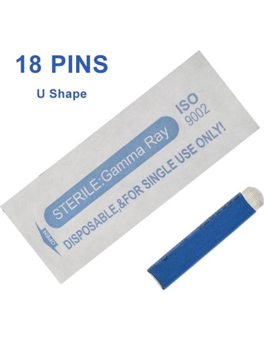 Agujas de Tatuaje Yimart 50 Piezas Microblading 0.2mm U
