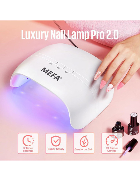 Lámpara UV Portátil MEFA 72W con 21 LEDs y 3 Temporizadores Lámpara UV Portátil MEFA 72W con 21 LEDs y 3 Temporizadores