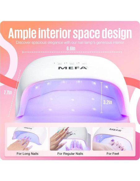 Lámpara UV Portátil MEFA 72W con 21 LEDs y 3 Temporizadores Lámpara UV Portátil MEFA 72W con 21 LEDs y 3 Temporizadores