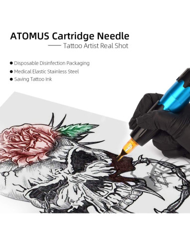 Agujas de Cartucho para Tatuaje ATOMUS 10pcs 11M1 Desechables