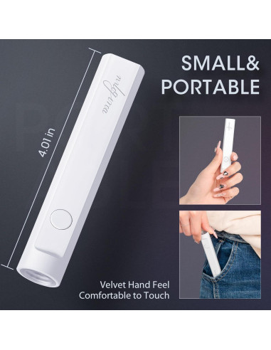 Mini lámpara UV para uñas mlogiroa 3W portátil blanca