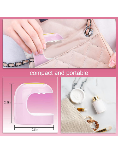 Lámpara UV LED para Uñas MEKK 18W Mini Portátil Rosa Lámpara UV LED para Uñas MEKK 18W Mini Portátil Rosa