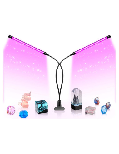 Lámpara UV Negra LED Doble Cabeza 20W YGS-Tech USB Ajustable