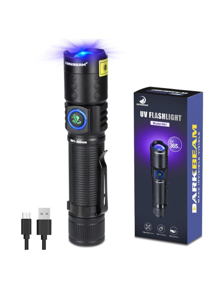 Linterna UV 365nm DARKBEAM Recargable USB-C Resistente Agua Linterna UV 365nm DARKBEAM Recargable USB-C Resistente Agua