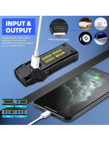 Linterna UV DARKBEAM B203 Recargable USB C Mini 10cm