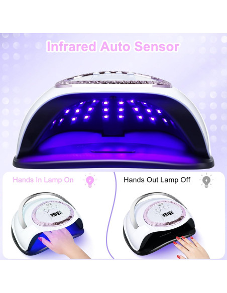 Lámpara UV LED 288W LKE para Uñas de Gel con 66 Perlas Lámpara UV LED 288W LKE para Uñas de Gel con 66 Perlas