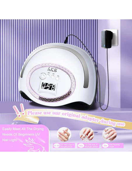 Lámpara UV LED 288W LKE para Uñas de Gel con 66 Perlas Lámpara UV LED 288W LKE para Uñas de Gel con 66 Perlas
