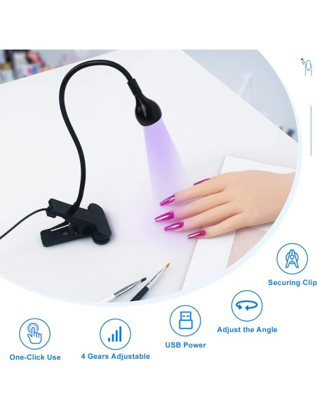 Lámpara de Uñas LED Funfe Fu-28 con Brazo Flexible y Guantes Lámpara de Uñas LED Funfe Fu-28 con Brazo Flexible y Guantes