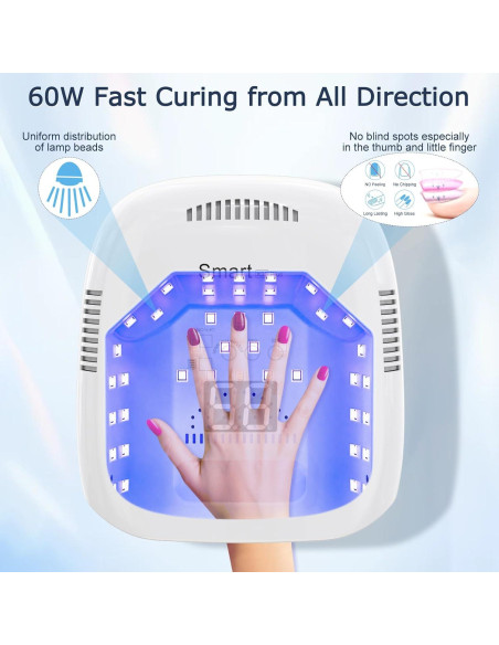 Lámpara UV LED Inalámbrica NAILGIRLS 60W Recargable para Uñas Lámpara UV LED Inalámbrica NAILGIRLS 60W Recargable para Uñas