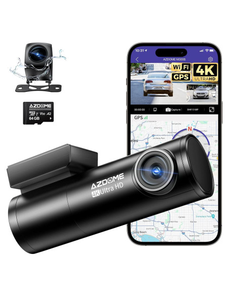 Cámara Dash Doble AZDOME M300S 4K + 1080P con GPS y WiFi Cámara Dash Doble AZDOME M300S 4K + 1080P con GPS y WiFi