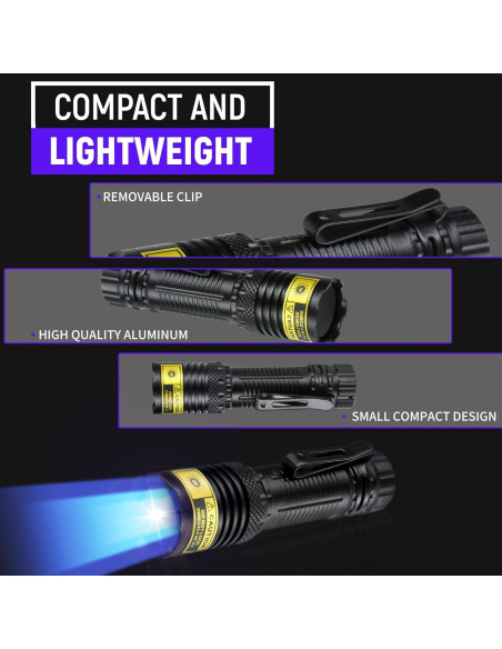 Linterna UV recargable VMTENMV 365nm mini luz negra LED Linterna UV recargable VMTENMV 365nm mini luz negra LED
