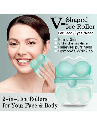 Rodillo de Hielo Favolosa 2-en-1 Facial y Ocular Verde