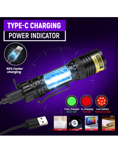 Linterna UV Recargable VMTENMV Mini 395nm LED 10W