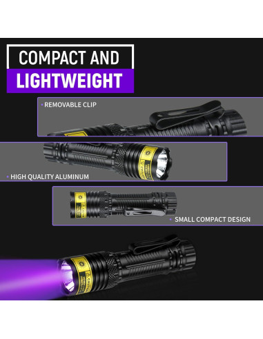 Linterna UV Recargable VMTENMV Mini 395nm LED 10W