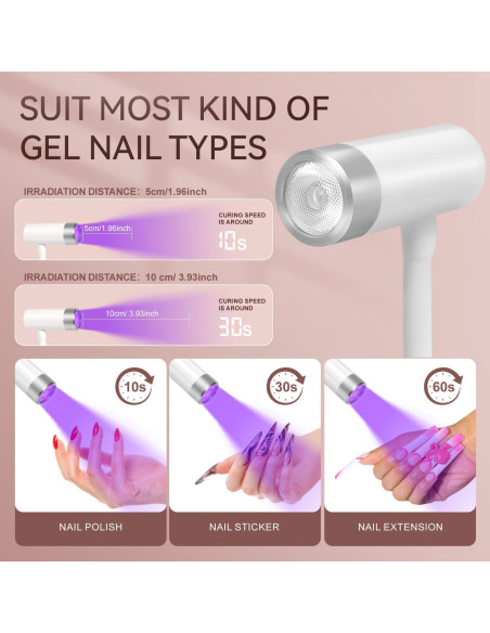 Lámpara de Uñas UV LED AORAEM Recargable 12W Cuello de Ganso Lámpara de Uñas UV LED AORAEM Recargable 12W Cuello de Ganso