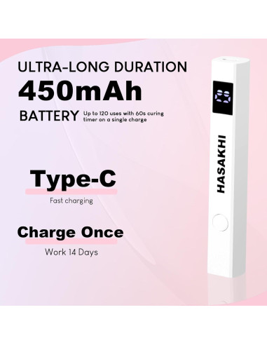 Lámpara UV Recargable Mini 12W Hasakhi para Uñas de Gel