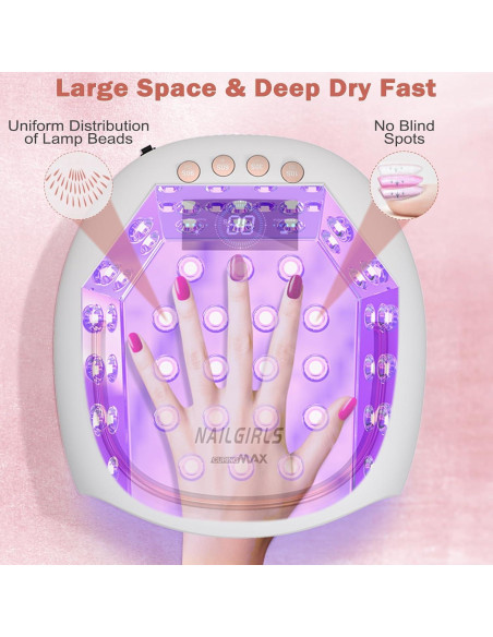 Lámpara UV NAILGIRLS Curing Max 80W Inalámbrica Recargable Lámpara UV NAILGIRLS Curing Max 80W Inalámbrica Recargable