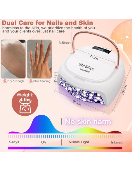 Lámpara UV NAILGIRLS Curing Max 80W Inalámbrica Recargable Lámpara UV NAILGIRLS Curing Max 80W Inalámbrica Recargable