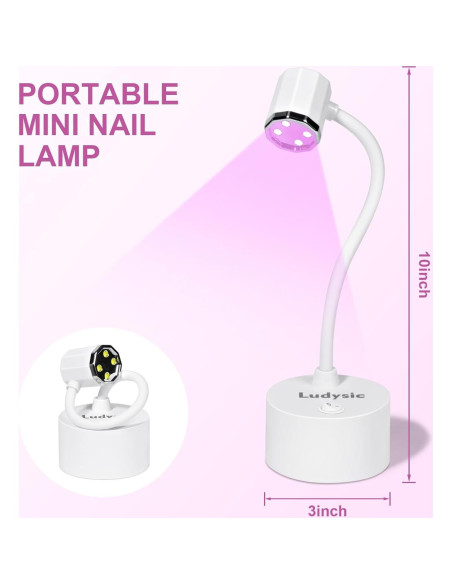 Lámpara UV LED Portátil Ludysic 12W con Cuello de Ganso Lámpara UV LED Portátil Ludysic 12W con Cuello de Ganso