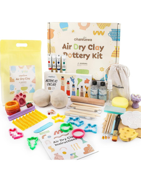 Kit de Cerámica Ohanniewa para Principiantes con 12 Pinturas Kit de Cerámica Ohanniewa para Principiantes con 12 Pinturas