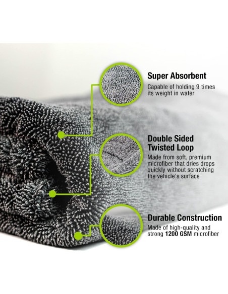 Toalla de Secado ExoForma Mega 61x91 cm Microfibra 1200 GSM Toalla de Secado ExoForma Mega 61x91 cm Microfibra 1200 GSM