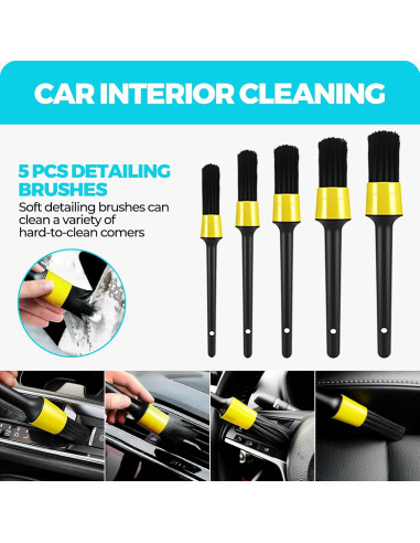 Kit de Detallado de Autos ALFLOD 30 Piezas con Gel y Cepillos