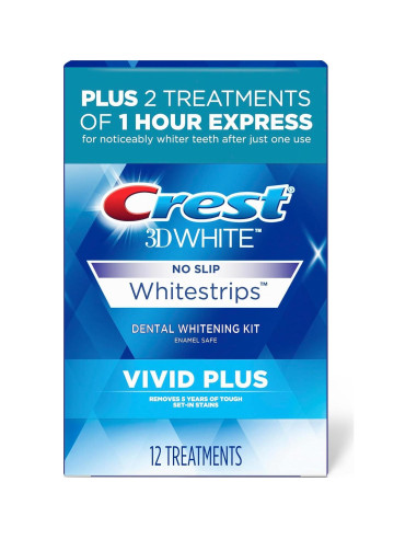 Crest 3D Whitestrips Vivid Plus Tiras Blanqueadoras 10+2