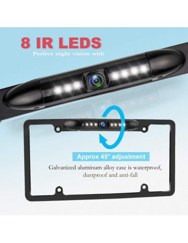 Cámara de Respaldo HD JPP con Visión Nocturna y 7 LEDs