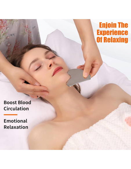 Masajeador Facial InfiniteRelax Gua Sha 2 Piezas Metal Masajeador Facial InfiniteRelax Gua Sha 2 Piezas Metal