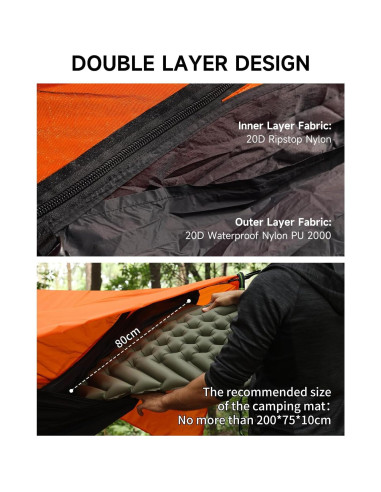 Hamaca SkyNest Travel Bird 3.4m Doble Capa Ultraligera