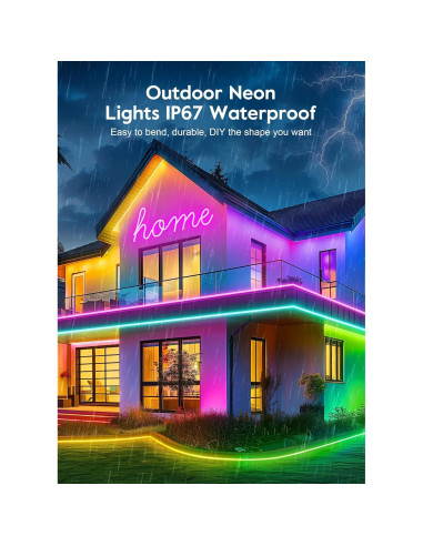 Tira de Neón LED RGB 10m Brightown, Impermeable, Control App