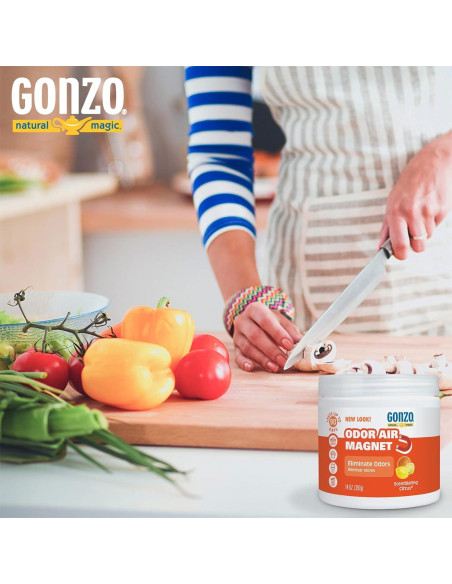 Gonzo Gel Absorbente de Olores 14oz Cítrico - Eliminador Gonzo Gel Absorbente de Olores 14oz Cítrico - Eliminador