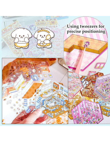Kit de Stickers 3D Xuoent para Crear Escenas Miniatura - 6 Sets Kit de Stickers 3D Xuoent para Crear Escenas Miniatura - 6 Sets