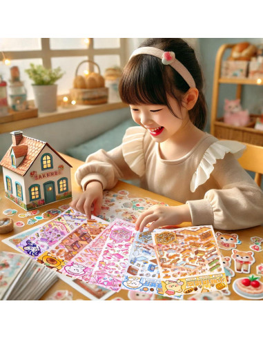 Kit de Stickers 3D Xuoent para Crear Escenas Miniatura - 6 Sets
