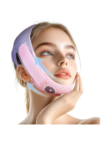 Máscara Facial V-Line ONLUKY Reductora de Papada Rosa