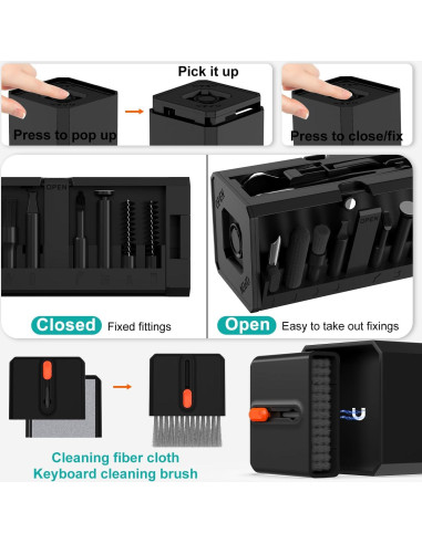 Kit de Limpieza de Teclado VICHYIE para PC y Teléfonos - Negro
