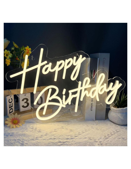 Letrero de Neón Feliz Cumpleaños BK-Neon Life 43x30 cm LED Letrero de Neón Feliz Cumpleaños BK-Neon Life 43x30 cm LED