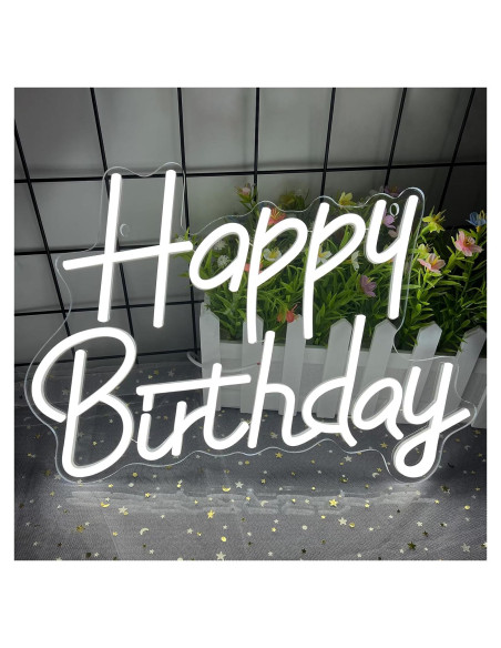 Cartel de Neón LED Feliz Cumpleaños AYwYyjCh 39.88x29.97cm Cartel de Neón LED Feliz Cumpleaños AYwYyjCh 39.88x29.97cm