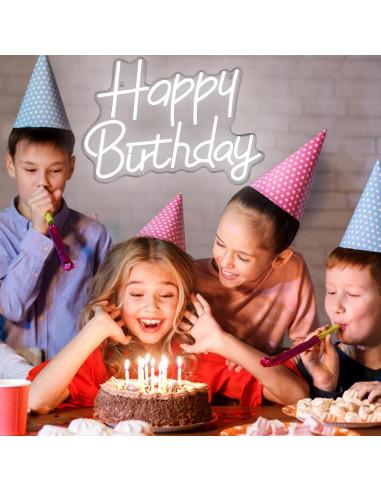 Cartel de Neón LED Feliz Cumpleaños AYwYyjCh 39.88x29.97cm