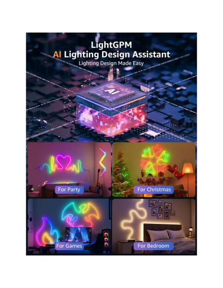 Luces de Cuerda RGB Inteligentes Lepro N1-AI 3m Control App Luces de Cuerda RGB Inteligentes Lepro N1-AI 3m Control App