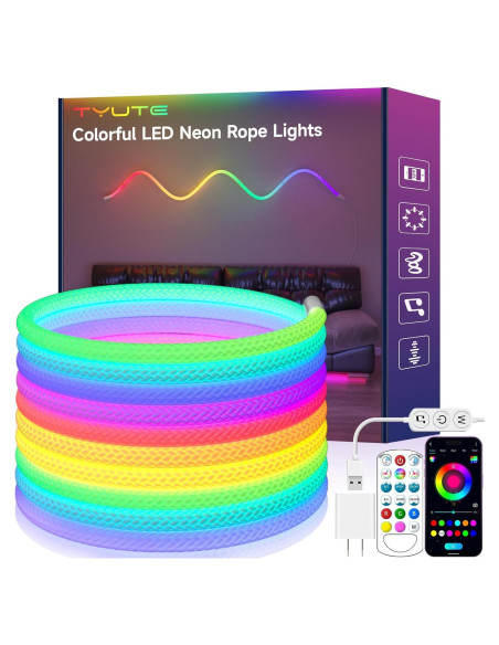 Luces de Cuerda LED Tyute 3m IP67 Control Remoto APP Música Luces de Cuerda LED Tyute 3m IP67 Control Remoto APP Música