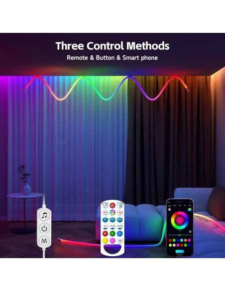 Luces de Cuerda LED Tyute 3m IP67 Control Remoto APP Música Luces de Cuerda LED Tyute 3m IP67 Control Remoto APP Música