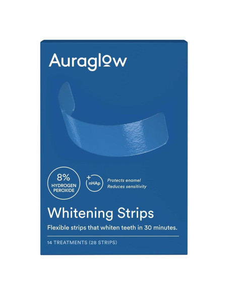 Tiras Blanqueadoras Auraglow 8% 28 Tiras Menta Tiras Blanqueadoras Auraglow 8% 28 Tiras Menta