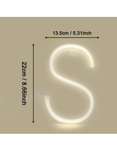 Luz de Neón LED Letra Blanca Cálida 22x12.5cm Lighting House