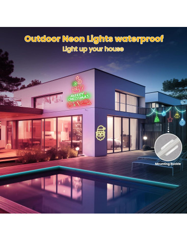 Luces de Cuerda LED NoeiiT 15.24m RGB Impermeables IP67