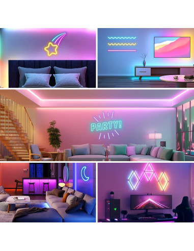 Luces de Cuerda LED NoeiiT 15.24m RGB Impermeables IP67
