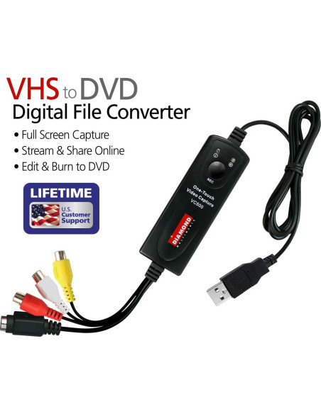 Convertidor de Video Diamond VC500 USB a Digital VHS DVD Convertidor de Video Diamond VC500 USB a Digital VHS DVD