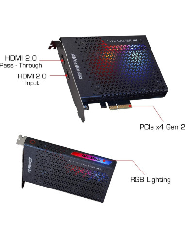Tarjeta de Captura AVerMedia Live Gamer 4K60 HDR10 PCIe