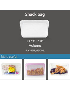 Bolsas de Silicona Reutilizables KVK - 4 Unidades 400ml 2