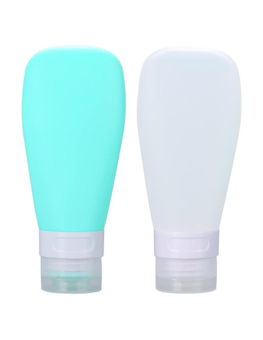 Juego de 2 Botellas de Viaje Silicona 3oz LUFEVRM a Prueba de Fugas